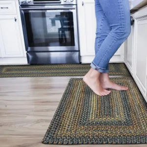 Black Forest Braided Rope Rug 27"x45" - Rectangle, Black and Gold, Indoor Outdoor Washable - Country Primitive Decor for Bathrooms and Kitchens - Beautiful, Durable, Waterproof, Pet Friendly and Soft