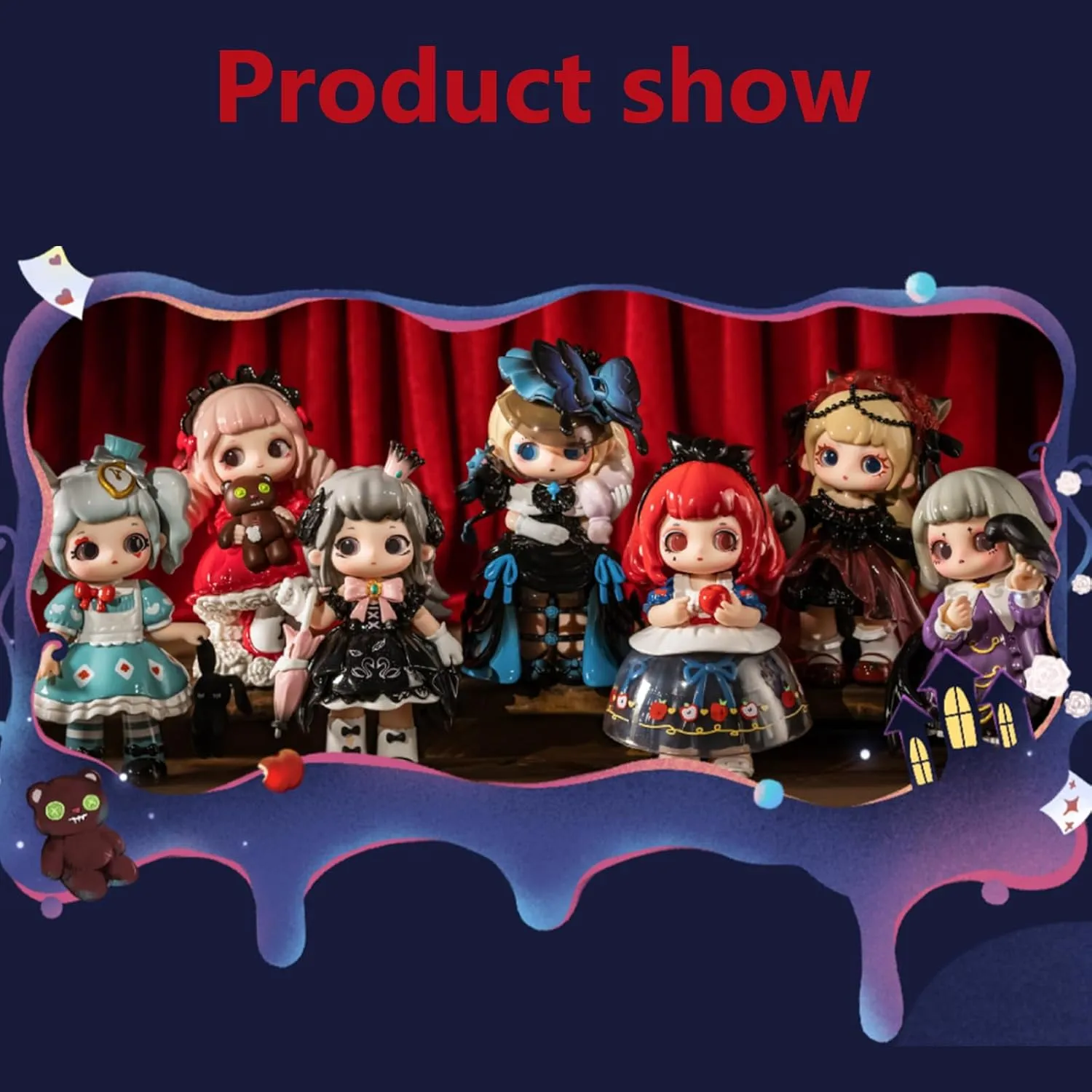 Blind Box Figures Toys,4.7" Cute Mini Dolls Kawaii Ziyuli Series-Dark Fairy Tales PVC Blind Box Doll Collectable Action Figure Posable Dress Up Doll for Girls Birthday Party Gift Toys