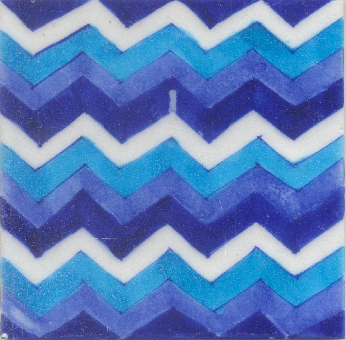 Blue ,light Blue and Turquoise zig-zag Tile