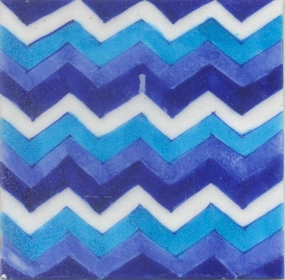 Blue ,light Blue and Turquoise zig-zag Tile