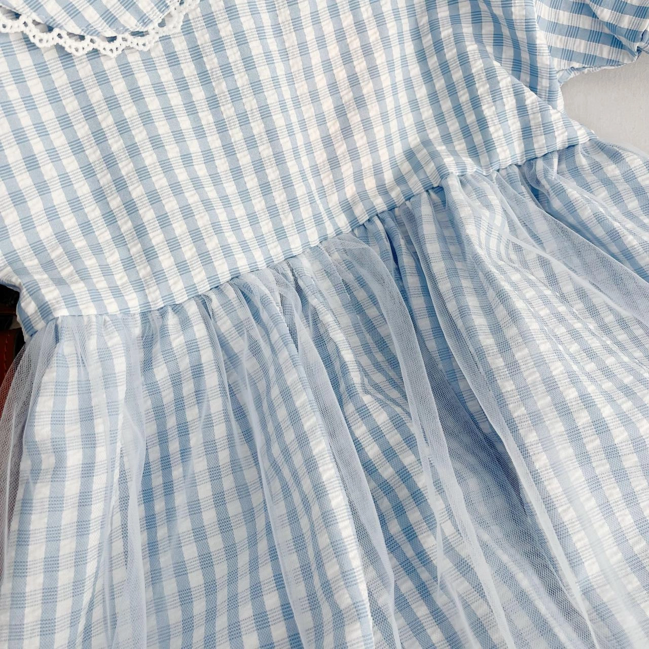 Blue plaid princess dress