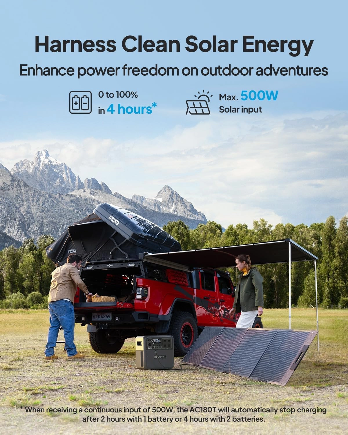 BLUETTI Solar Generator Pioneer MD (AC180T), 1,432Wh LiFePO4 Battery Backup w/ 4 1,800W (3,600W Surge) AC Outlets, 0-80% in 45 Min., Hot Swappable for Camping, Outdoor Adventures, Emergency