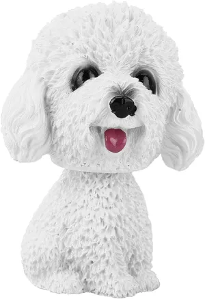 Bobble Poodle,Dog Cream Poodle,Bobble for Car,Bobble Heads for Cars Guinea Pigs,Bobble for Car Simulation Shaking Dog Decor Bobble Toy Car Interior Dashboard Ornament White