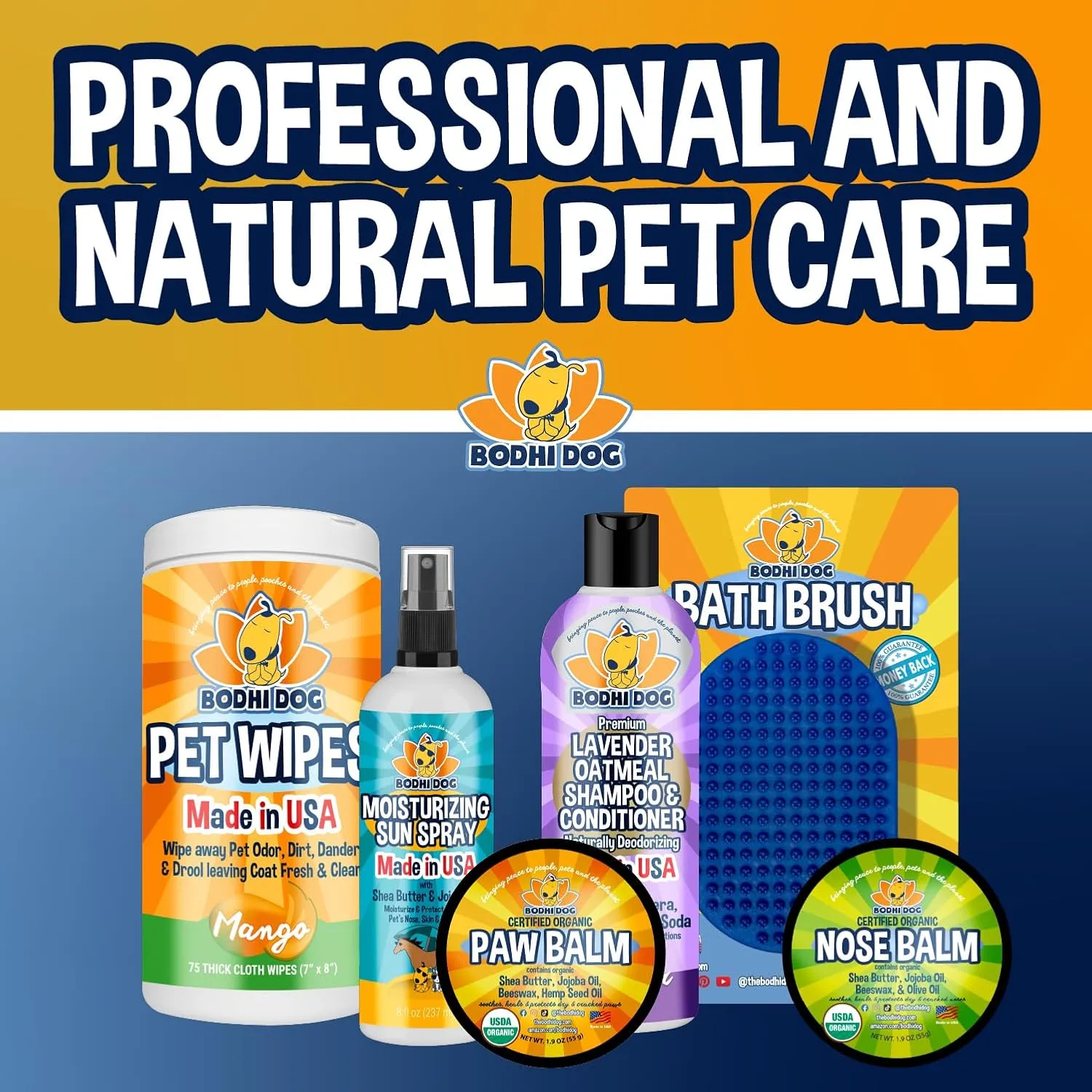 Bodhi Dog Paw Balm- USDA Certified Organic, Natural Healing & Soothing for Dry, Cracking, Rough Pet Paws- Protects, Restores, & Relieves Chapped Paws- Better Than Paw Wax (2oz)