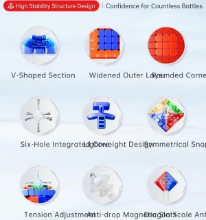 Bokefenuo Moyu Aochuang V6 5x5 Magnetic Flagship Magic Cloth 96 Magnets Puzzle Stickerless Anti-Stick Design Adjustable Elasticity 5x5x5 Speed Magic Cube