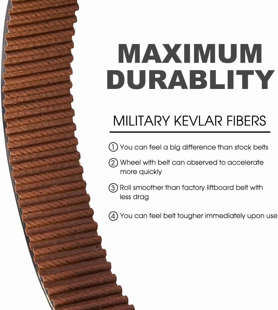 Boosted Board Kevlar Belts for Boosted Board V2, Mini S, Mini X, Plus, and Stealth - Reinforced Kevlar / 350 Miles Normal Tested | Much Stronger Than Original Boosted Belts