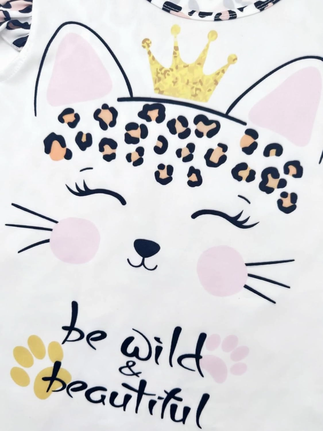 Bow Dream Girl Dress and Matching American Girl Doll Clothes for Girls Leopard Cat