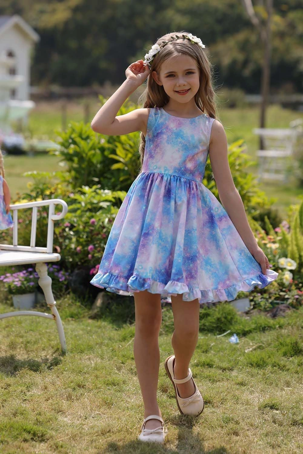 Bow Dream Girl Dresses with Matching American Girl Doll Clothes Vintage Flowers Butterfly 3-12 Years