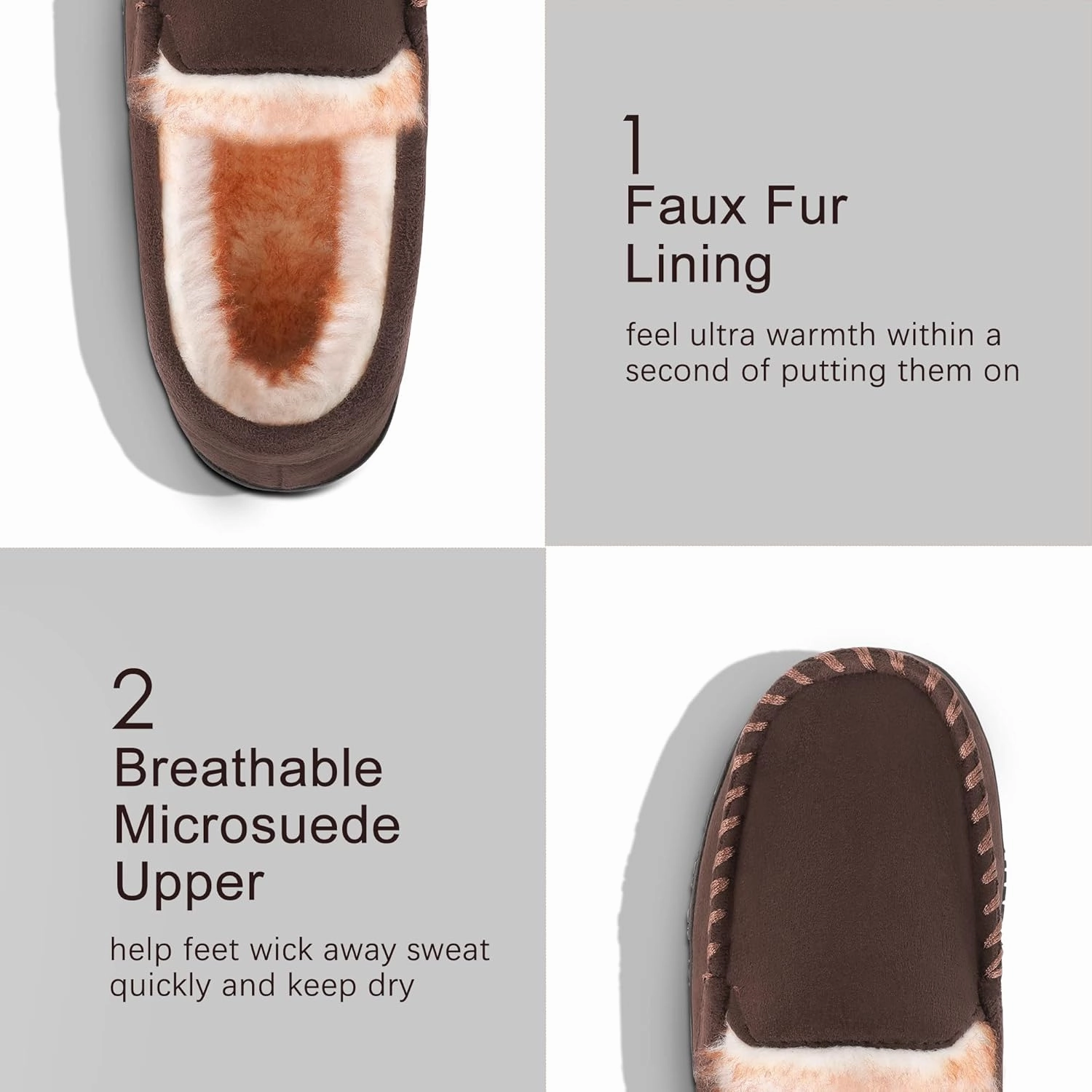 Boys & Girls Moccasin Memory Foam Kids House Slippers - Nonslip Indoor & Outdoor