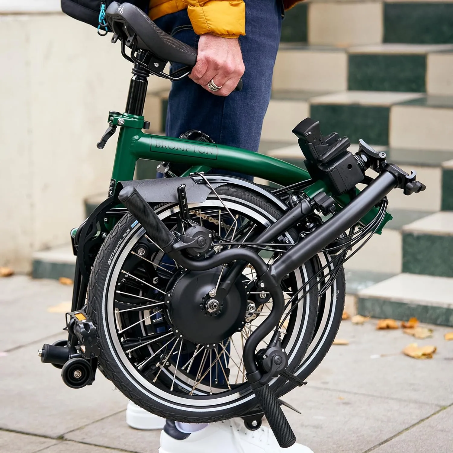 Brompton Electric Folding Bike for Adults C Line 12-Speed | Compact, Lightweight, Pedal-Assist Commuter E-Bike