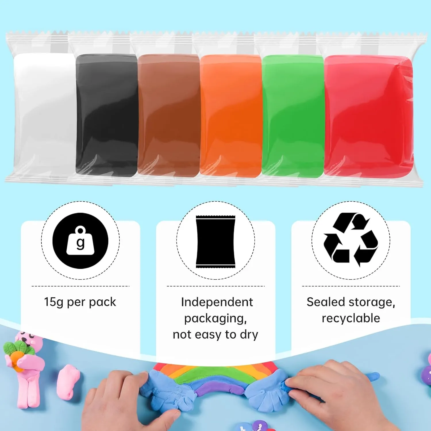 Brown Air Dry Clay Wolwefa 72 Packs Foam Clay Air Dry Foam Clay for Kids, Crafting Clay, Moldable Super Light Weight Clay Perfect for Arts, Crafts, Classroom Teaching