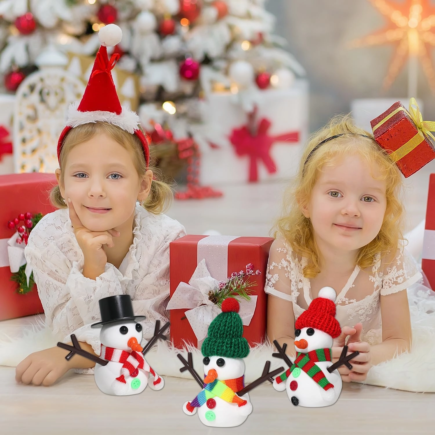 Build a Snowman Kit - Christmas Crafts, Modeling Clay DIY Kit, Creative Kids Air Dry Modeling Clay, Xmas Holiday Party Decor Gift (12 PCS)