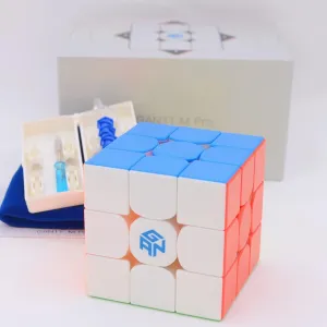Bukefuno GAN 11 M Pro 3x3 Magnetic Speed Magic Cube stickerless GAN11M Pro 3x3x3 Puzzle Magic Cube(GAN11 M Pro Primary Color Kernel Version)