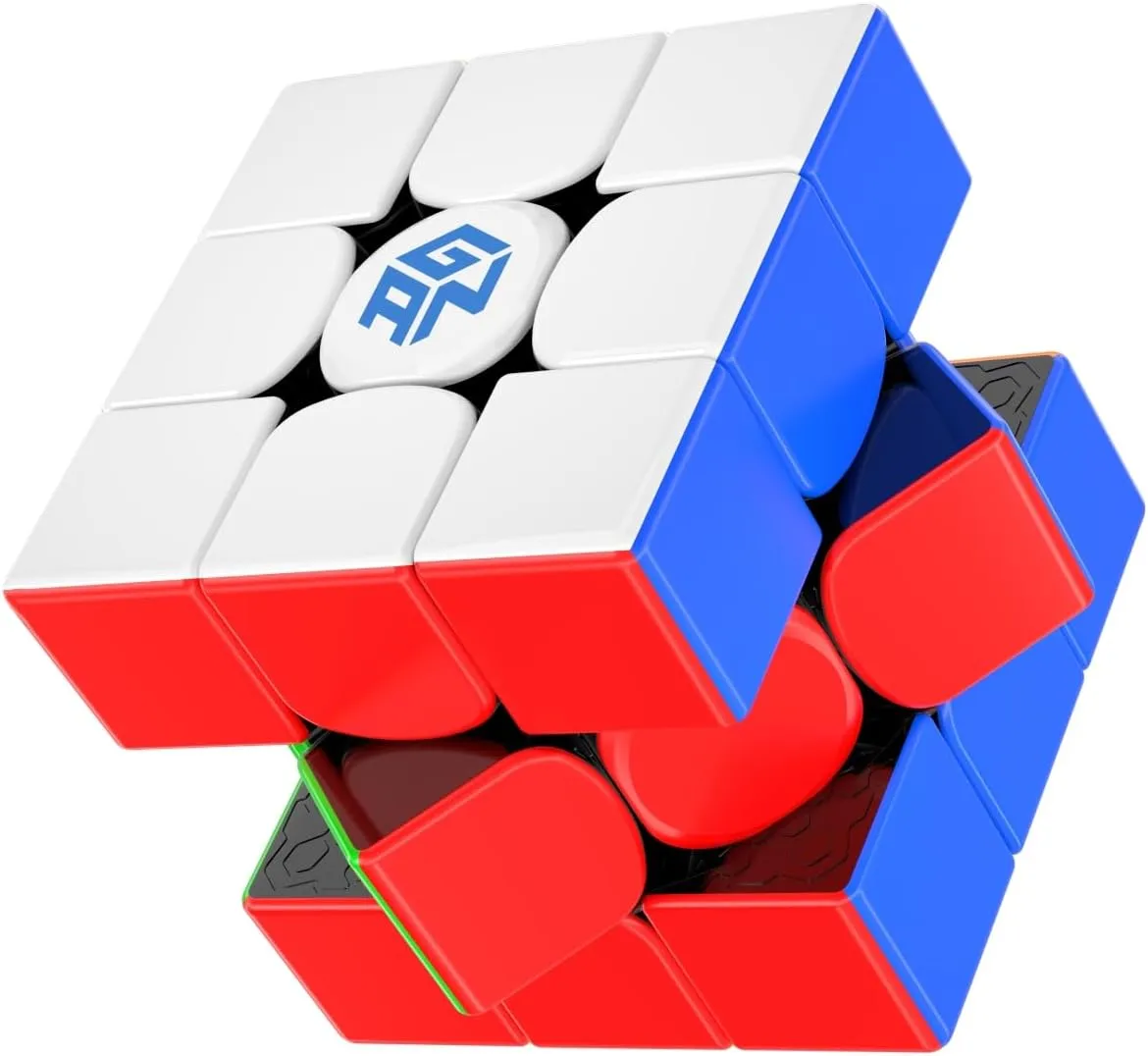 Bukefuno GAN 15 New Black UV 3x3 Magnetic Magic Cube Speed Puzzle GAN15 NewBlack UV 3x3 Stickerless Magic GAN15 3x3x3 Gans Cubes(Black Kernel UV Coated)
