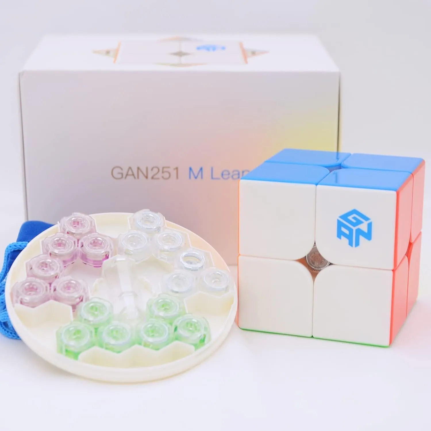 Bukefuno GAN 251 M Leap UV 2x2 Magnetic Cube Gans Mini Speed GAN 251 Leap 63 2x2x2 Stickerless Magnets Magic Puzzle(UV Coated Primary Internal)