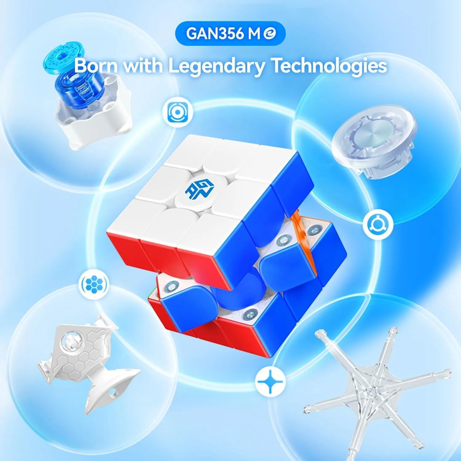 Bukefuno GAN 356 ME 3x3 Speed Cube Magic GAN 356 M E 3x3x3 Magic Gans 3 by 3 Educational GAN356 ME Speed Cube Puzzle