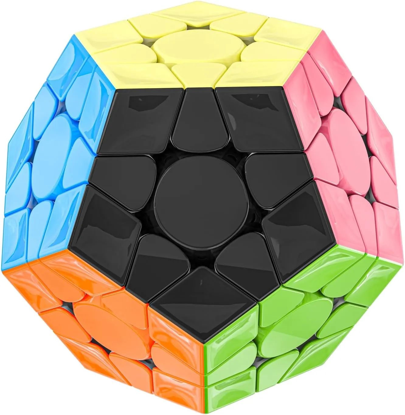 Bukefuno GAN Megaminx MagLev UV V2 Speed Magic Cube Puzzle 120 Magnets gan Megaminx Pentagonal Magnetic Speed Cube Stickerless UV Coated-Black Base