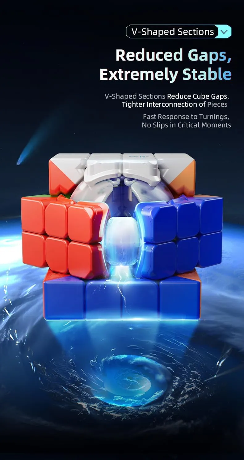 Bukefuno MoYu AoSu V7 Single-Track UV 4x4 Magic Cube Magnetic Moyu AoSu WRM V7 96 Magnets,Puzzle 4x4x4 Single-Track UV Magic Cloth Stickerless Cube Speed