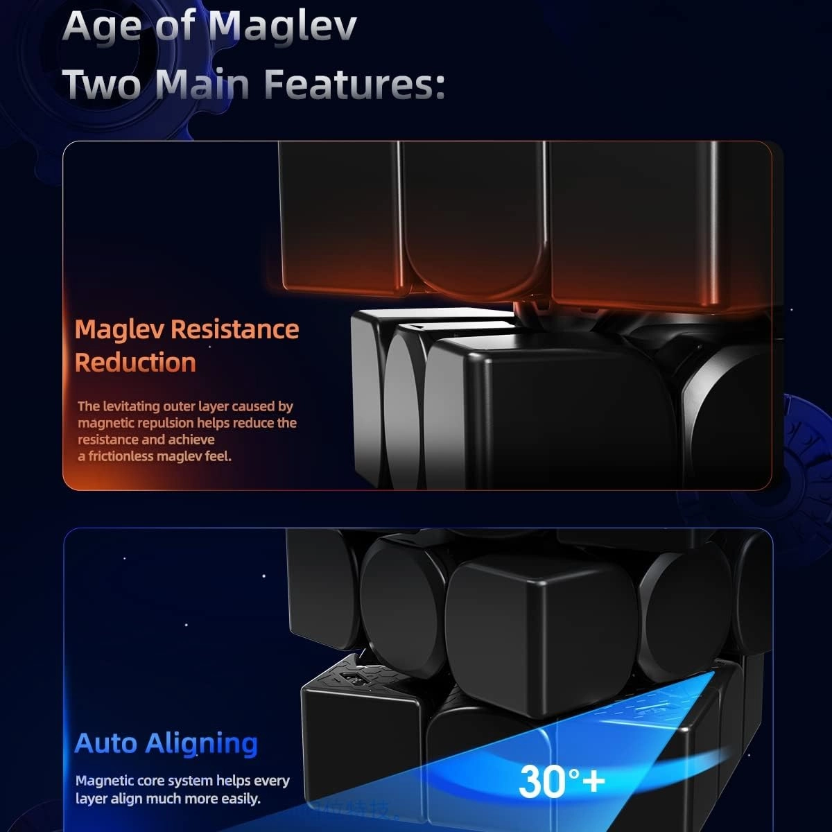 Bukefuno GAN 13 Maglev fx Flagship 3x3 Cube GAN 13 M Maglev fx Speed Stickerless Magnetic Puzzle Magic 2023 Cubes GAN13 Maglev fx 3x3 (Frosted Surface Version)