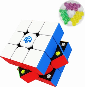 Bukefuno GAN 356 M Standard Version 3x3 Magnetic Speed Magic Cube stickerless GAN356 M with Extra GES 3x3x3 Speed Puzzle Cube GAN 356M Magic (Standard ver. 2020)