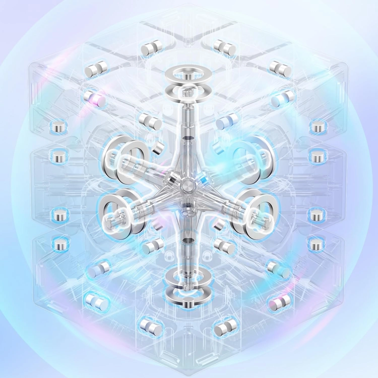 Bukefuno GAN 356 Maglev Flagship 3x3 Cube GAN 356 M Maglev Speed Stickerless Magnetic Puzzle Magic Cubes GAN356 Maglev 3x3 (Frosted Surface Version)