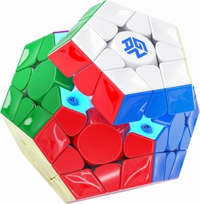 Bukefuno GAN Megaminx MagLev UV V2 Speed Magic Cube Puzzle 120 Magnets gan Megaminx Pentagonal Magnetic Speed Cube Stickerless UV Coated-Grey Base