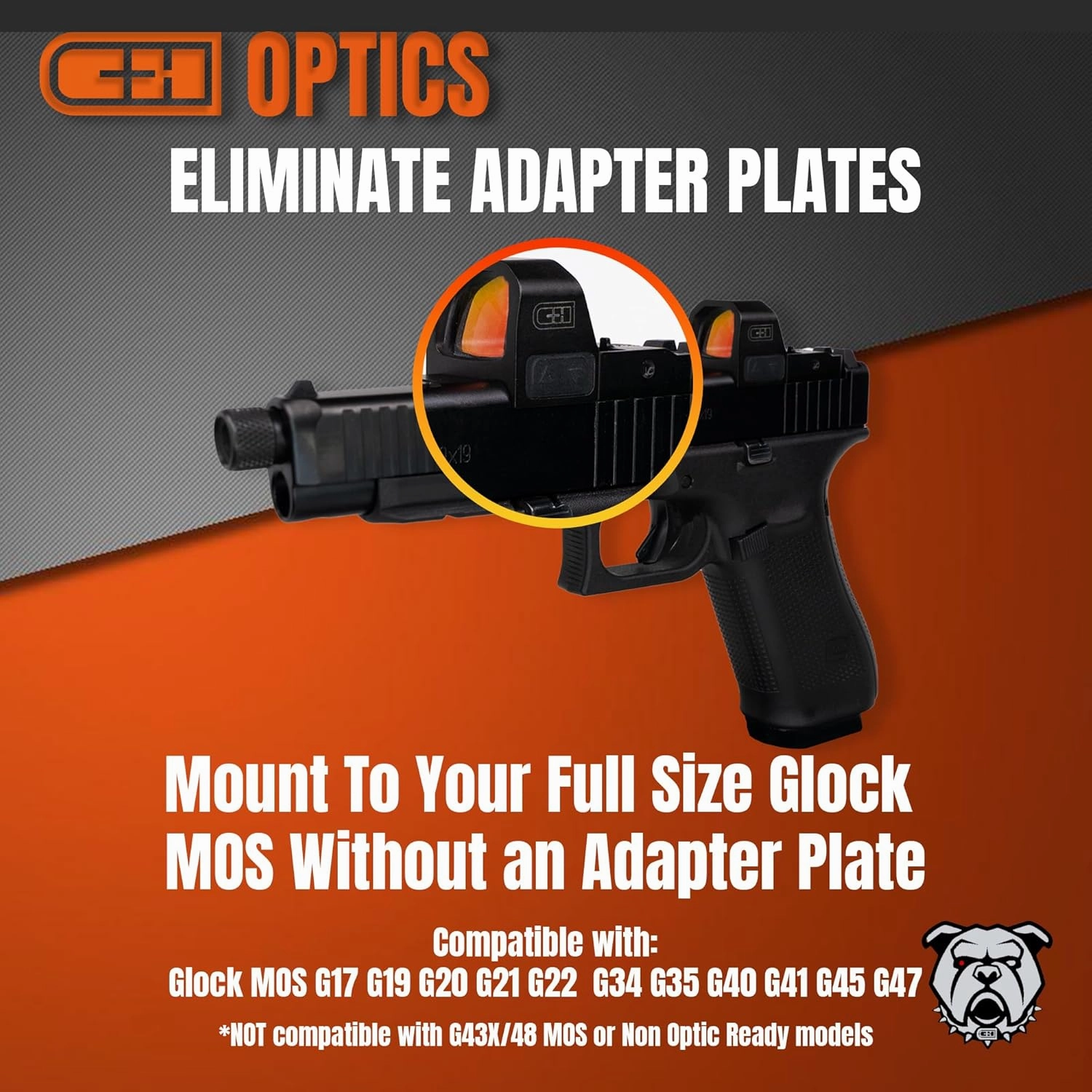 C H Direct Mount Micro Red Dot Sight for Pistol | Compatible with Glock MOS | Shake Awake Multi-Reticle Red Dot Reflex Sight for Pistol