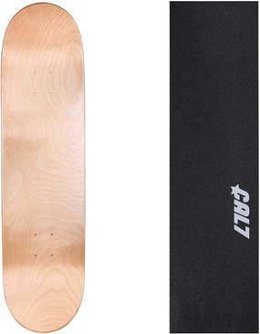 Cal 7 Natural Skateboard Deck with Graphic Grip Tape | 7.75, 8, 8.25, and 8.5 Inch | Maple Board for Skating
