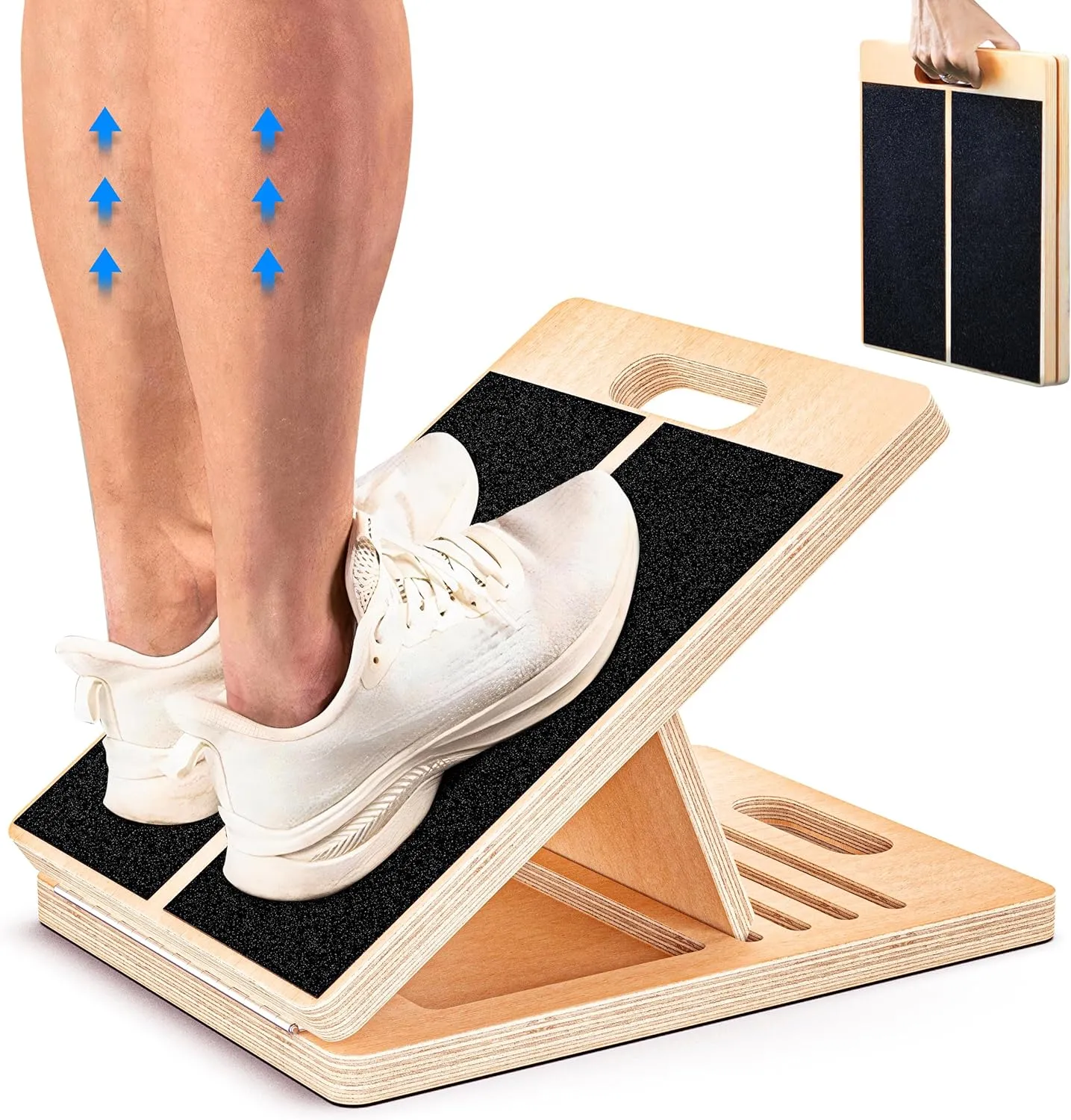 Calf Stretcher - Slant Board for Calf Stretching, Wooden, Portable Calf Stretch Board for Physical Support and Reducing Injury Risk