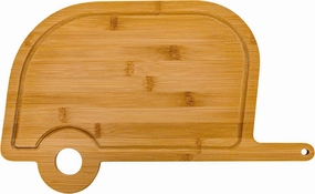 Camco Life is Better at The Campsite Retro RV Shaped Bamboo Wood Cutting Board for Food Prep-Doesn't Dull Knives, Resists Moisture (53089)