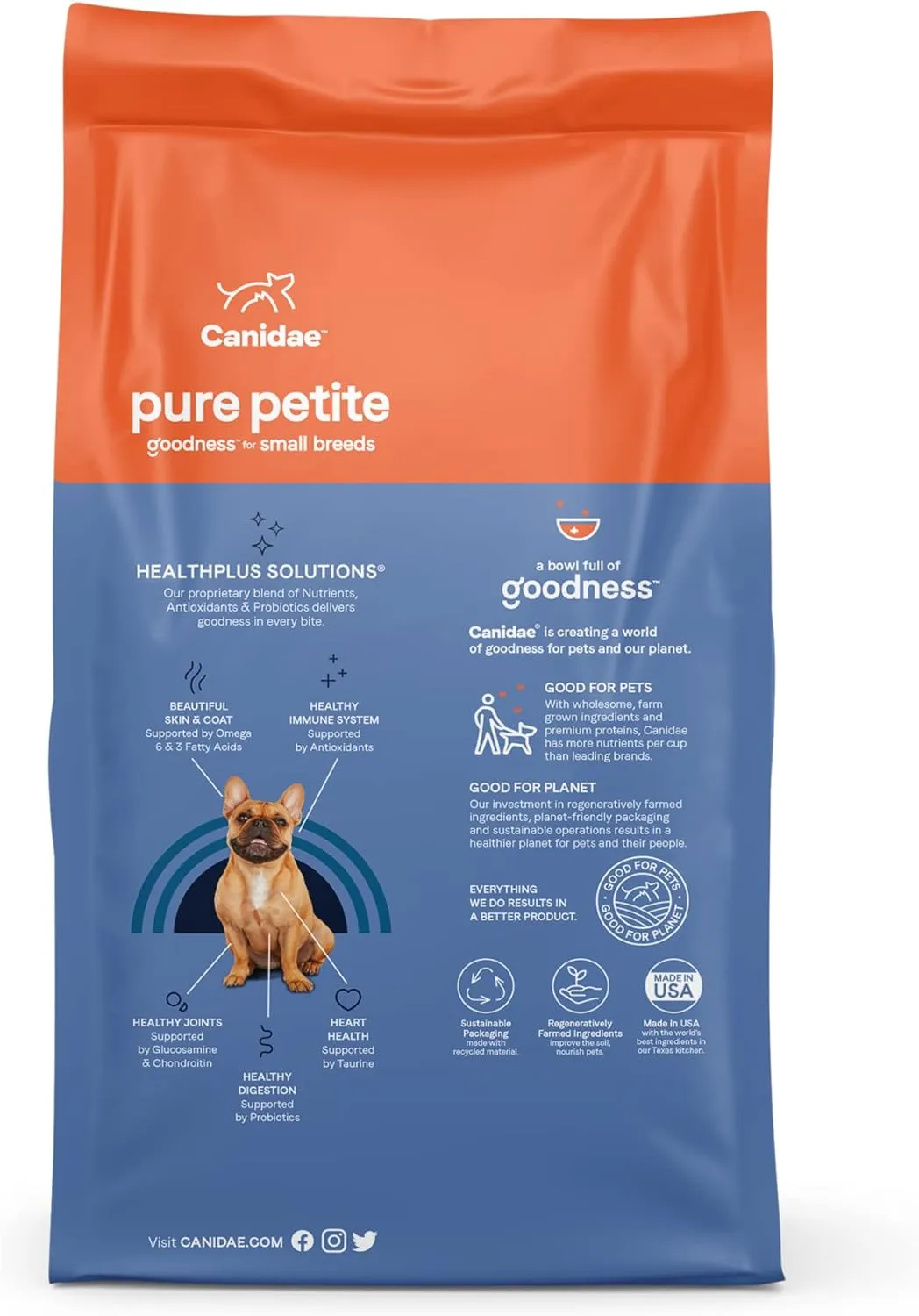 Canidae Pure Petite Freeze-Dried raw coated Recipe with Real Lamb Dog Dry 10 lbs. (Packaging May Vary)
