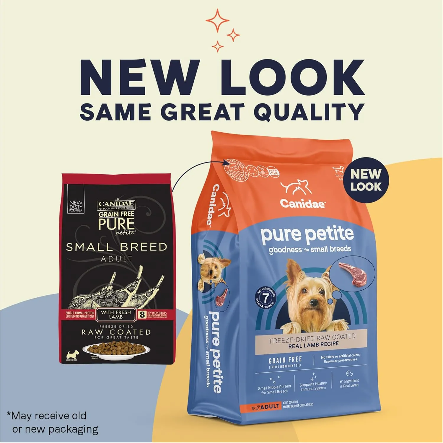 Canidae Pure Petite Freeze-Dried raw coated Recipe with Real Lamb Dog Dry 10 lbs. (Packaging May Vary)
