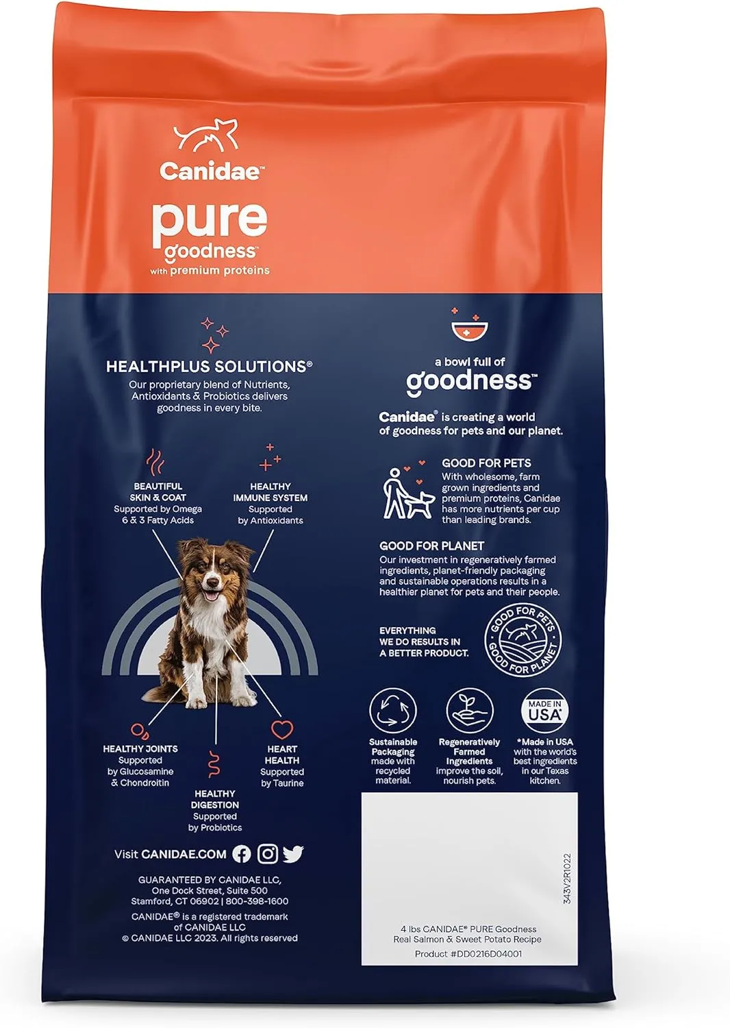 Canidae Pure Real Salmon & Sweet Potato Recipe Adult Dry Dog 22 LB