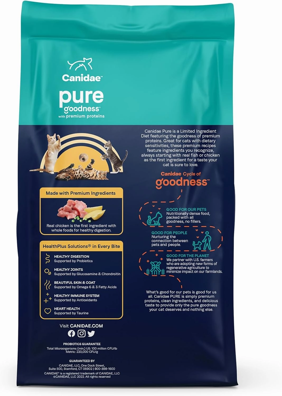 Canidae Pure Grain Free Dry Cat Food with Real Chicken, 10 lbs.
