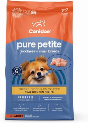 Canidae Pure Petite Premium Freeze-Dried Raw Coated Dog Food for Small Breeds, Real Chicken Recipe, 10 lbs, Grain Free