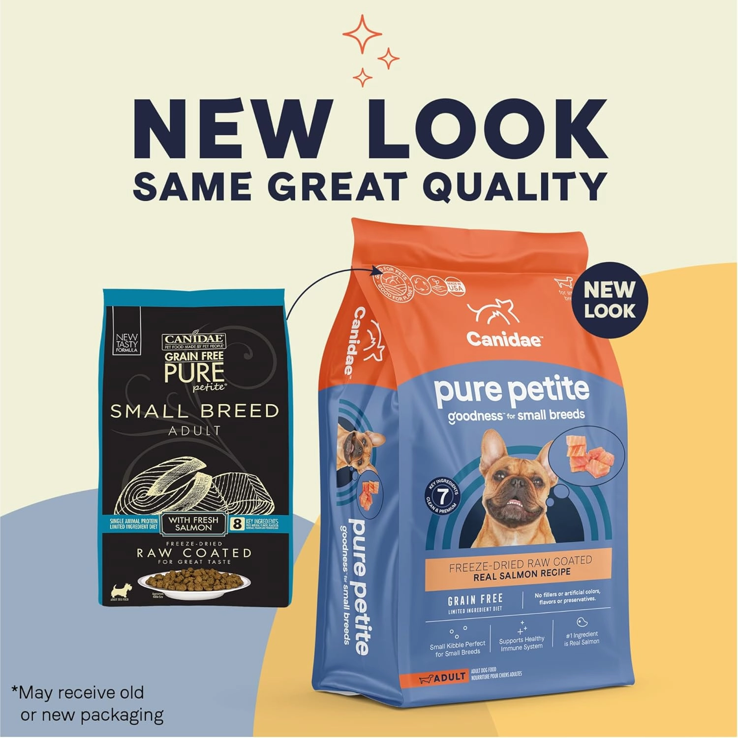 Canidae Pure Petite Premium Freeze-Dried Raw Coated Dog Food for Small Breeds, Real Salmon Recipe, 4 lbs, Grain Free