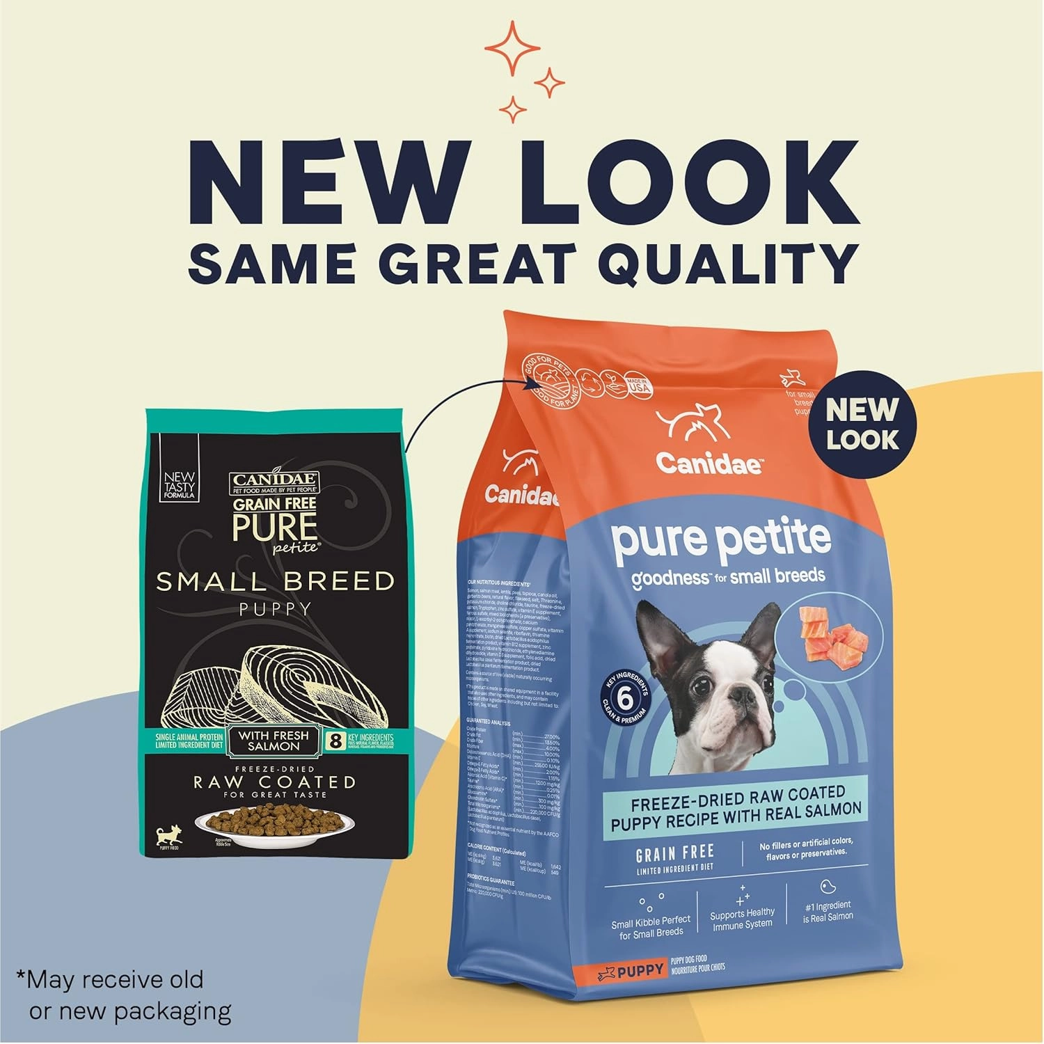 Canidae Pure Petite Premium Freeze-Dried Raw Coated Puppy Food for Small Breeds, Real Salmon Recipe, 4 lbs, Grain Free