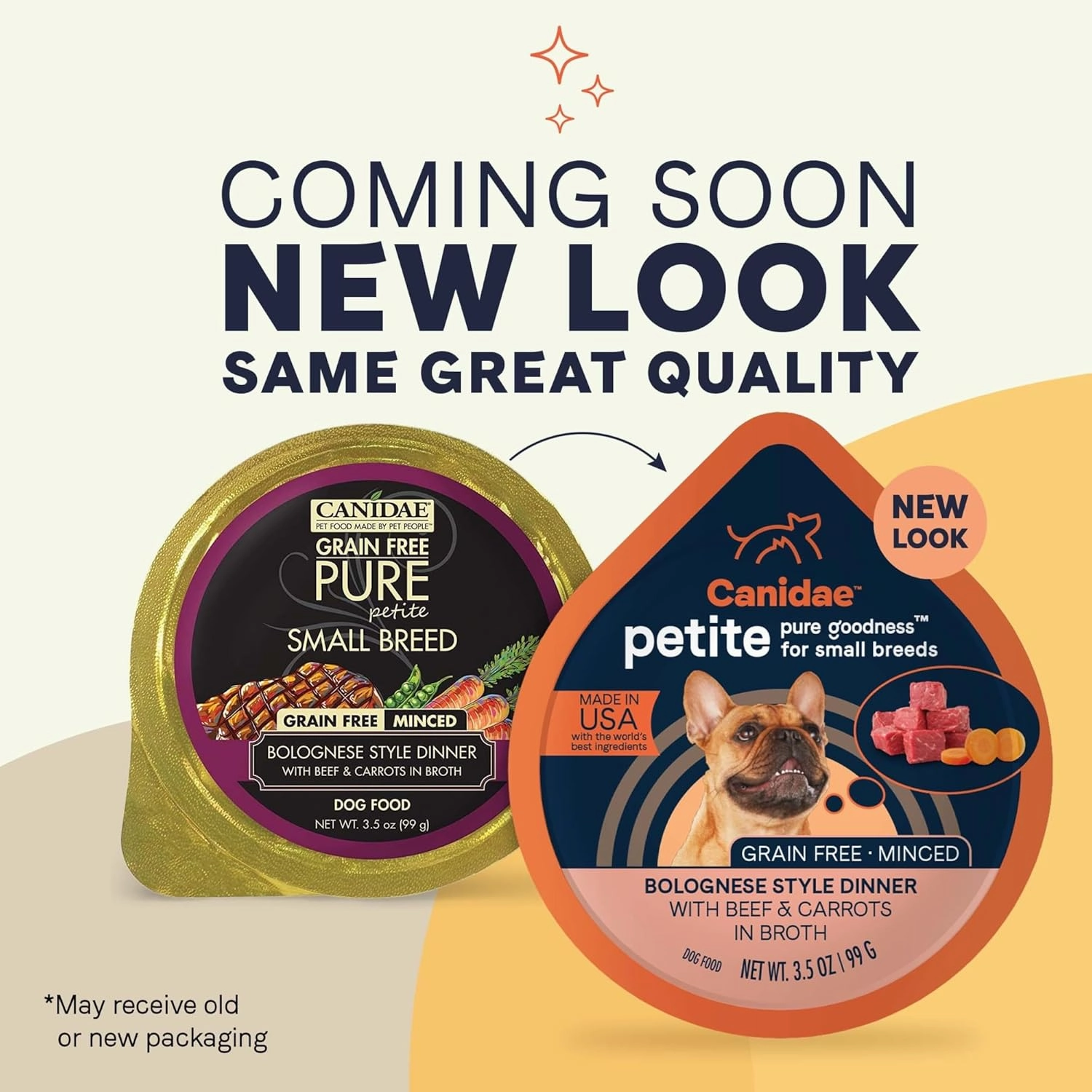 Canidae Pure Petite Small Breed Dog Cup Minced With Beef & Carrots (12 Pack), 3.5 Oz