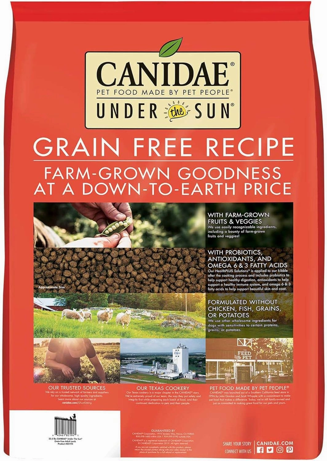 CANIDAE, Under The Sun, Grain Free Recipe Made with Real Lamb Dog Dry 40 lbs.