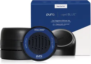 Capri Blue Volcano Pura Car Pro Diffuser Set - Includes Pura Car Pro Diffuser and Capri Blue Volcano Air Freshener Refills - Scented with Notes of Tropical Fruits & Sugared Citrus
