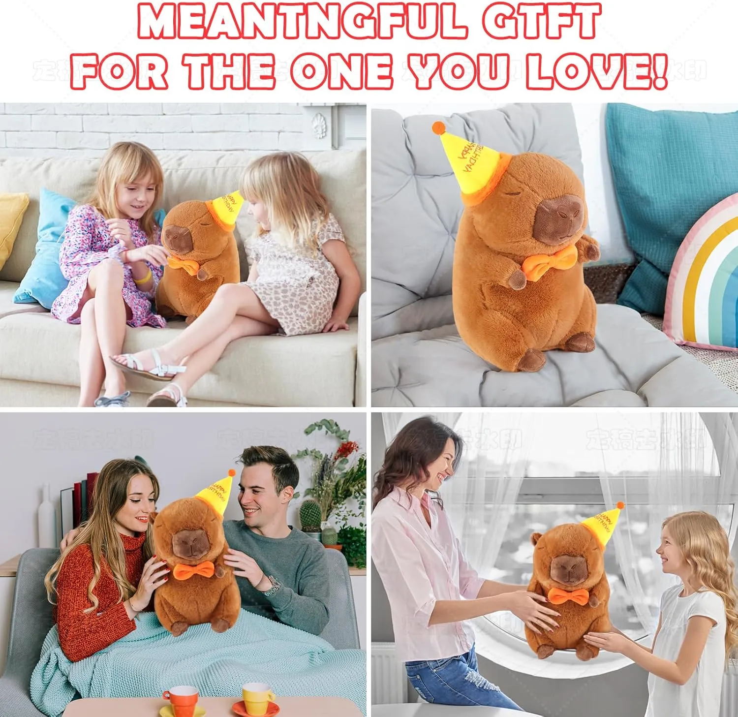 Capybara Plush Toy, 13.8 Inch Cute Capybara Stuffed Animal, Kawaii Capibara Plushie for Kids and Adults