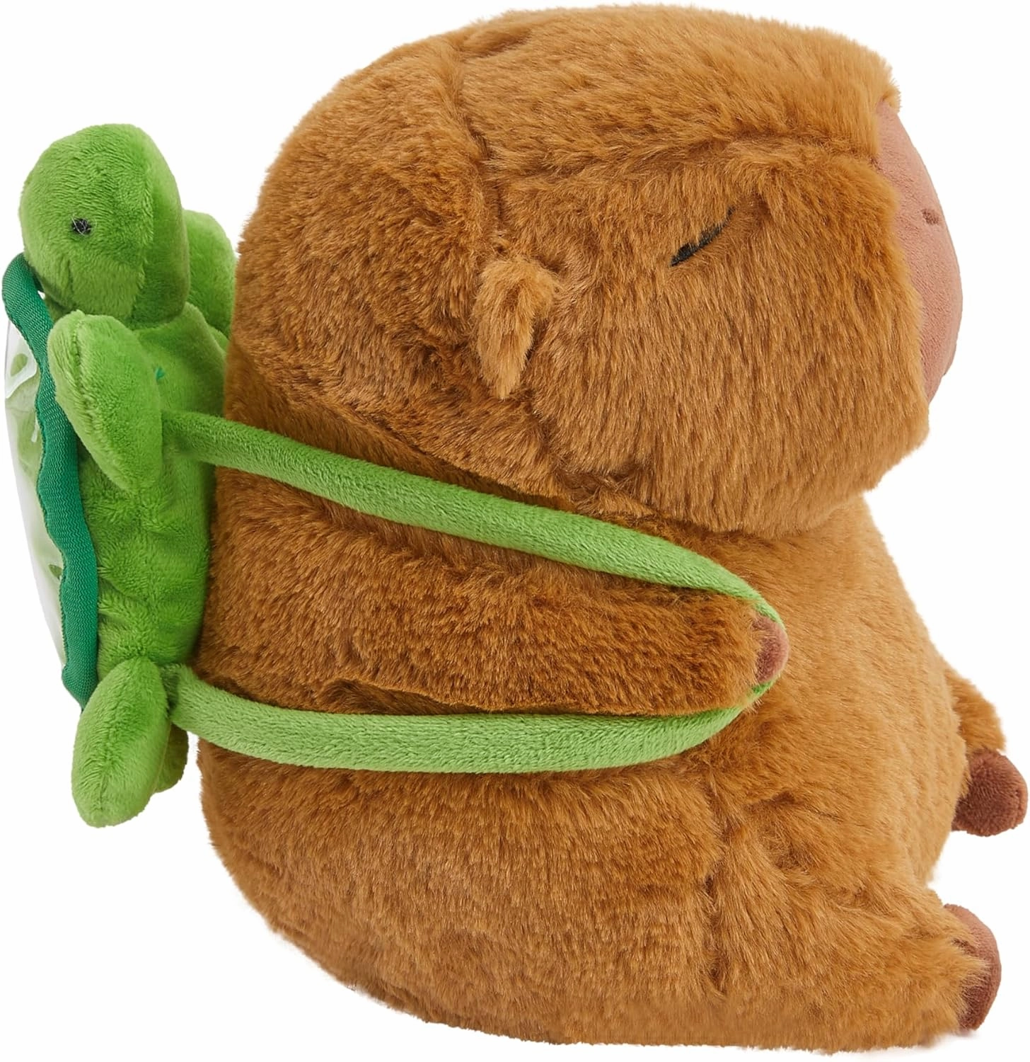 Capybara Plush Toy with Turtle Backpack - 10'' Kawaii Capybara Stuffed Animal for Kids and Adults - Cute Capibara Plushies Pillow Doll Gifts (Turtle)