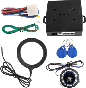 Car Push to Start Ignition Kit,Upgrades Push Start Ignition Kit for Quick Start/Stop of Car Engine,Anti-Theft Smart Keyless Start Ignition Kit Fit for Most Vehicles