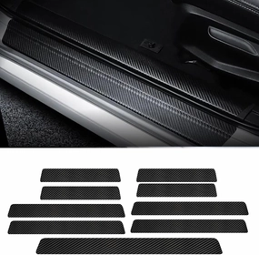 Car Door Sill Protector Compatible with Chevrolet Chevy Equinox New 2025-2016 Custom Fit Crossover LT RS Anti-Scratch Carbon Fiber Threshold Protection Sticker, Trunk & Door Entry Edge Guard (9pcs)