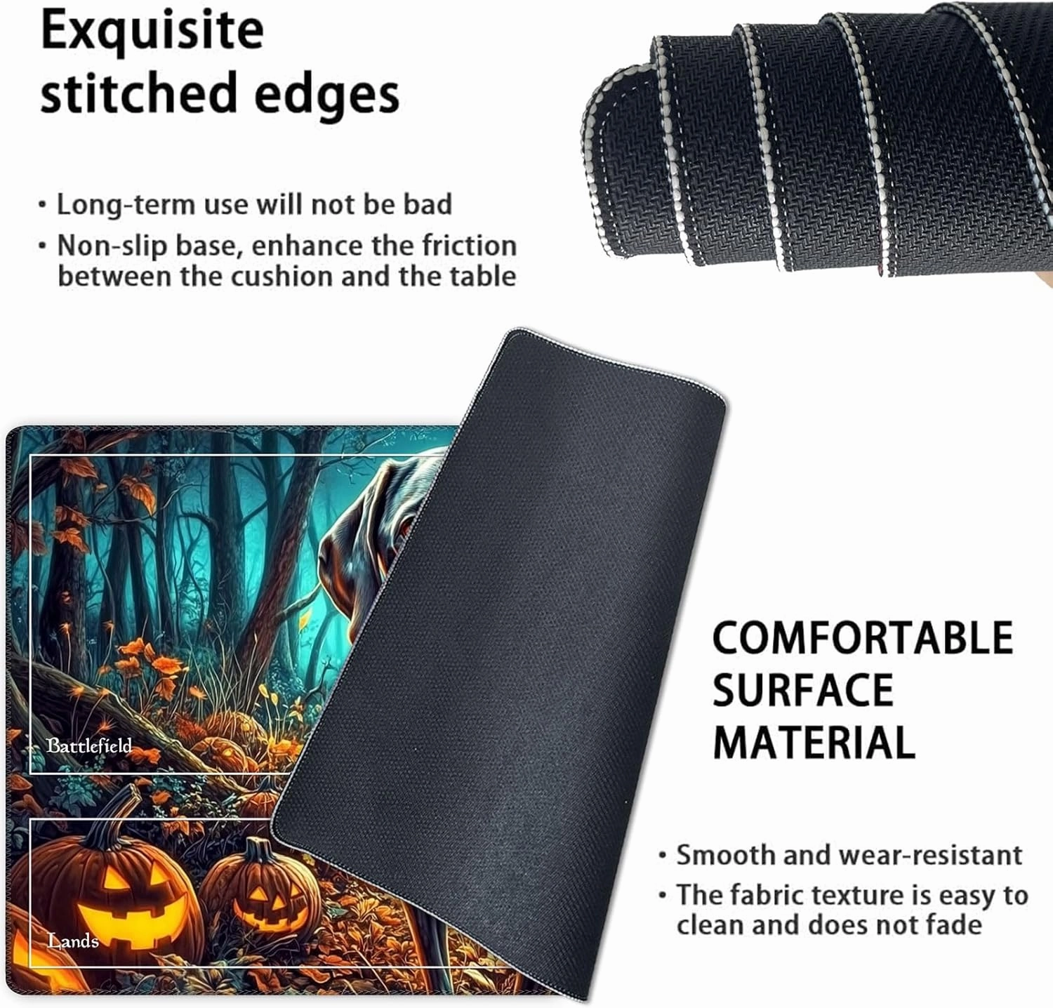 Card Playmat for MTG & TCG, 24x14 inch Non-Slip Magic Playmat & Zones, Durable Rubber Surface, Ideal for Card Games & Board Games, Portable with Storage Bag, German Shorthaired