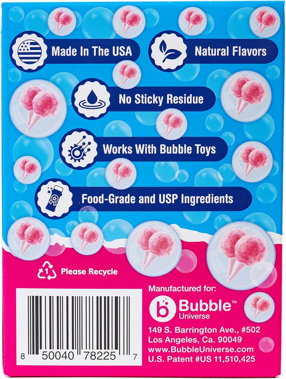 Carnival Cotton Candy (2.5 Fl Oz, 4-Pack), Lickable Bubbles for Kids and Pets - Natural Flavor, Great for Toys & Refillable Bubble Solution