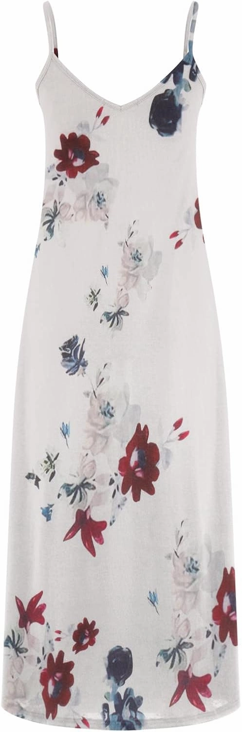Ceboyel Women Floral Spaghetti Strap Sundress Casual Summer Long Maxi Dress Vneck Sexy Boho Dresses Trendy Beach Clothes 2024