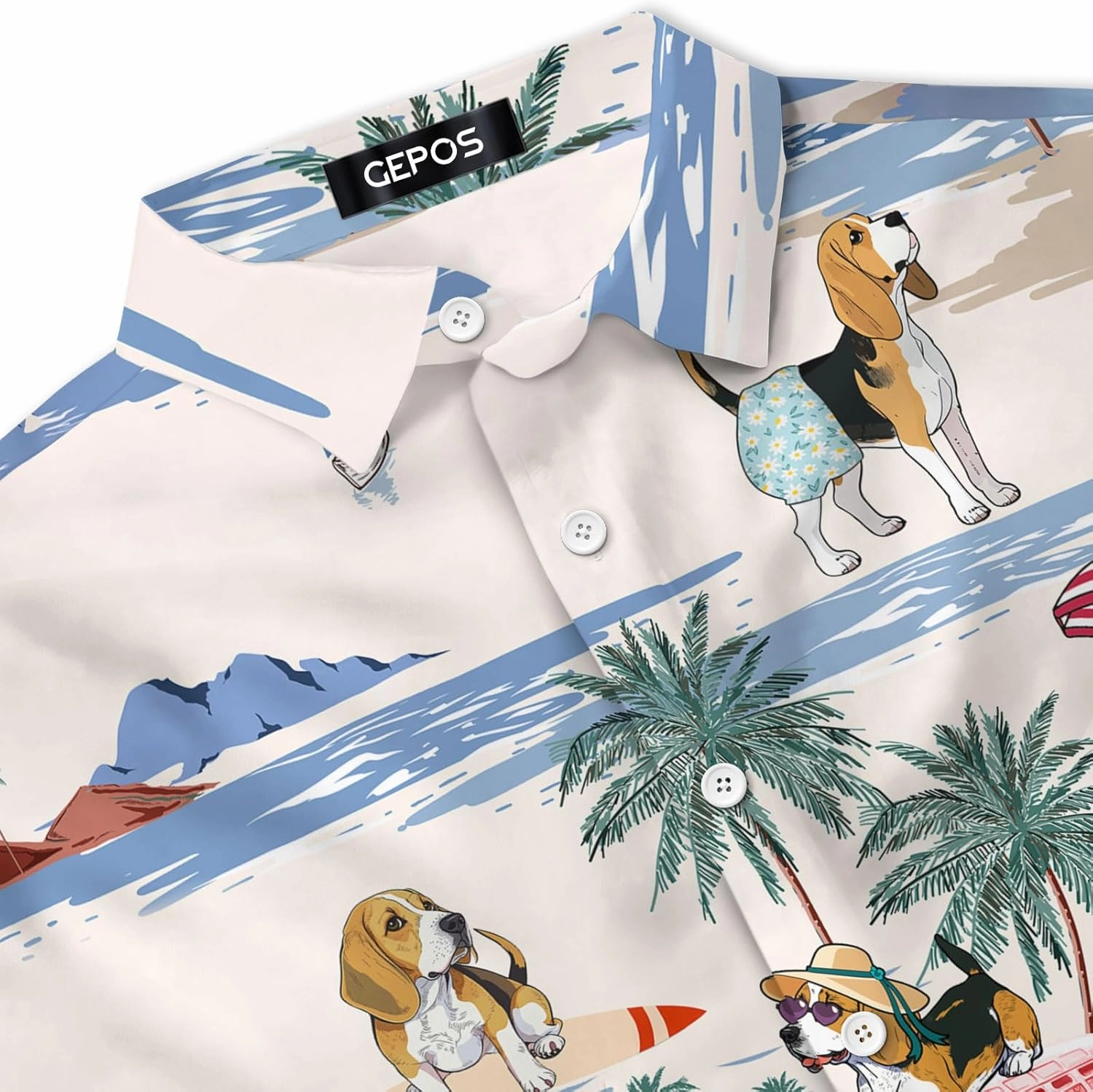 Chicken Print Hawaiian Shirt, Tropical Rooster Casual Button Shirt, Summer Gifts, Birthday Gifts