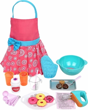 Click N' Play Doll Baking Set with Apron and Baking Utensil Accessories, Perfect for 18 inch Dolls