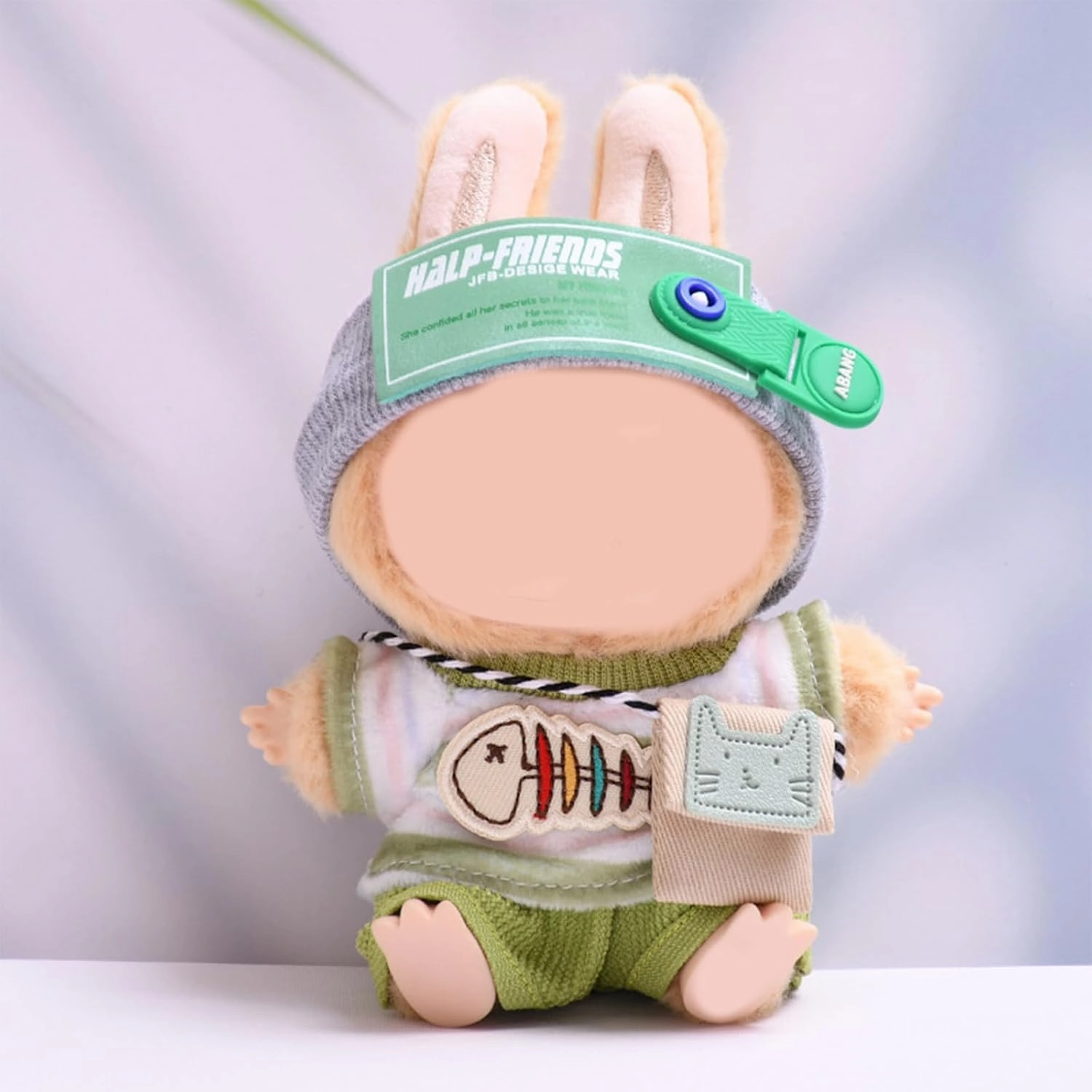 Clothes for 17cm Dolls Cute Little Fish Style 4 Piece Set Including a Headband, T-Shirt, Pants, Bag - Dolls Clothes Accessories - No Doll